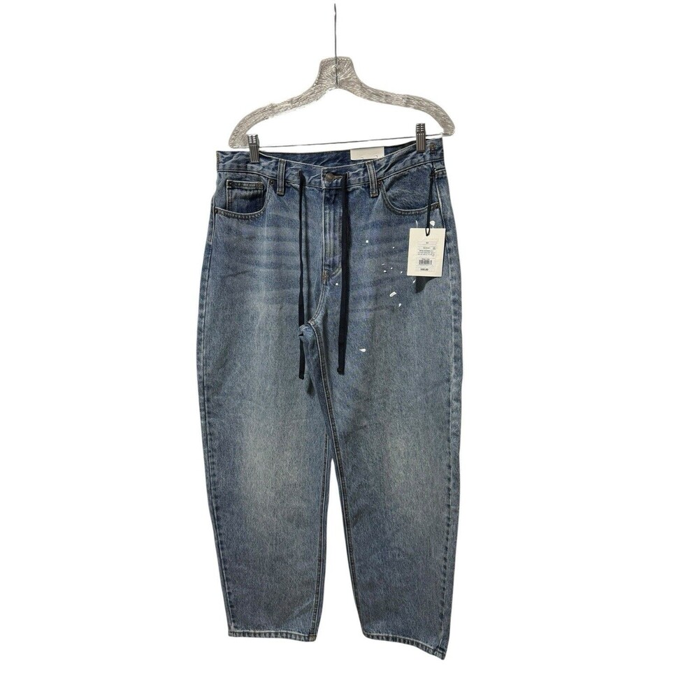 KBBB By Kahlana Jeans Women’s Size 10 Vintage Wash  Barrel Paint Splatter NWT